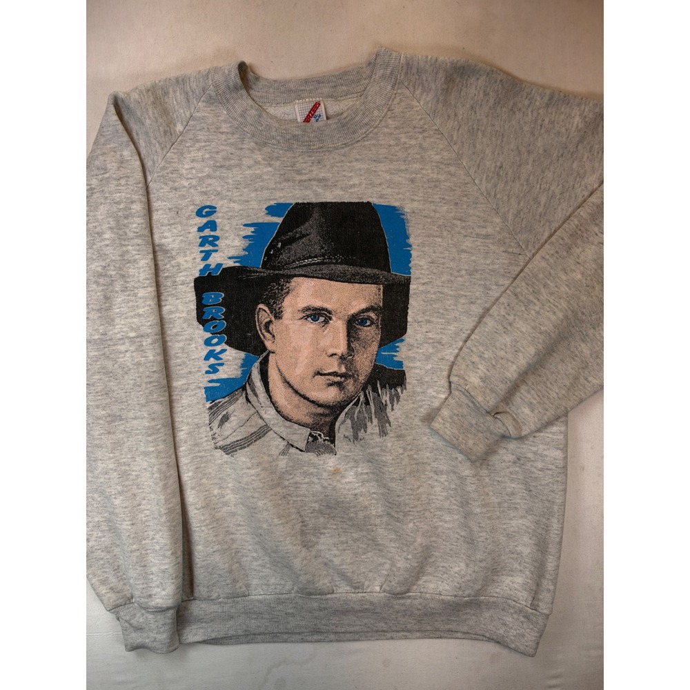 Vintage Garth Brooks Jerzees Sweatshirt XL Gray Country Music Made in USA 90s